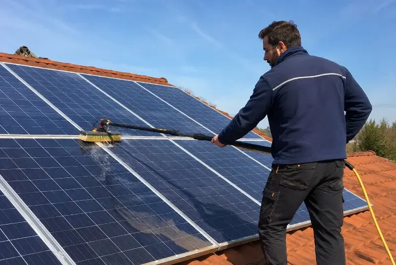 Nettoyage et entretien de panneaux solaires à la Boussac